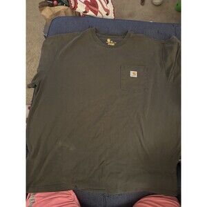 Carhartt T Shirt 2xl Mens Short Sleeve Pocket Original Fit Brown Shirt -Stain